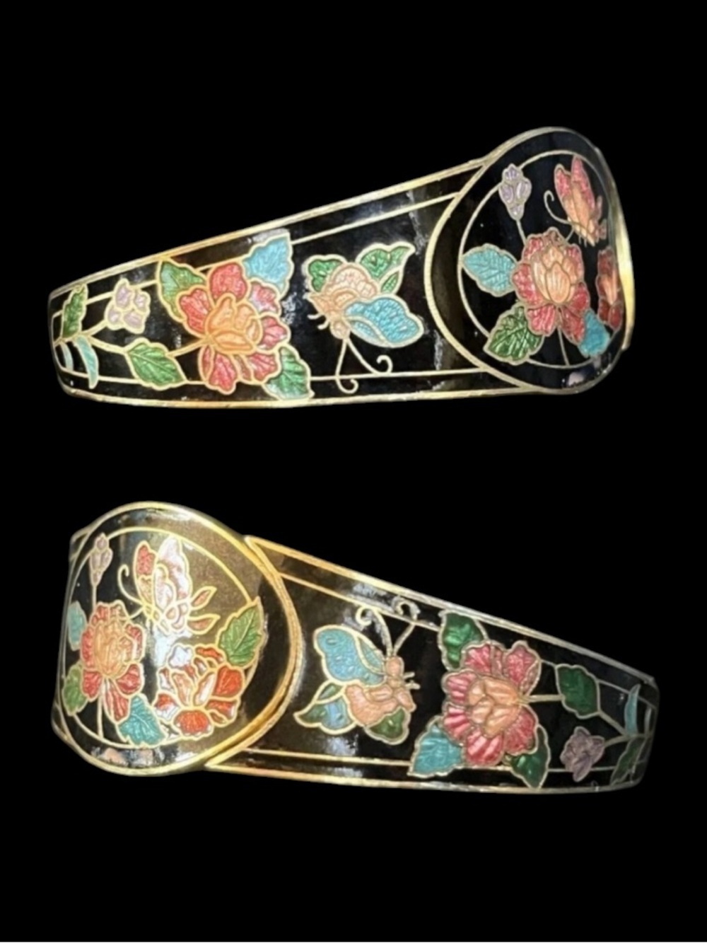 Vintage Cloisonné Clamper Bracelet